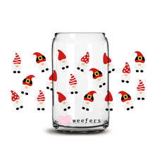Load image into Gallery viewer, Christmas Santa Gnomes 16oz Libbey Glass Can UV-DTF or Sublimation Wrap - Decal
