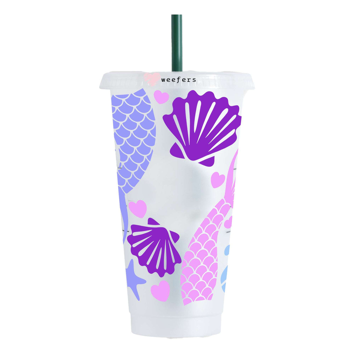 Mermaid Dreams 24oz UV DTF Cold Cup Wrap - Ready to apply Wrap - HOLE Weefers