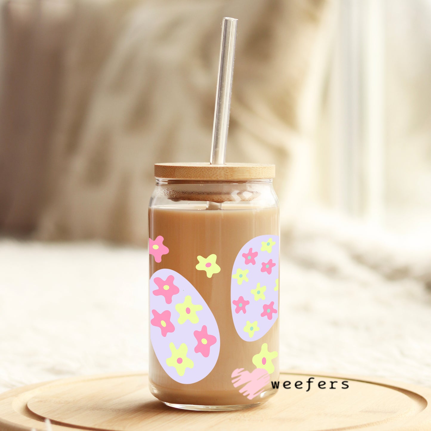 Easter Eggs 1 Libbey Glass Can Wrap UV DTF Sublimation Transfers Weefers