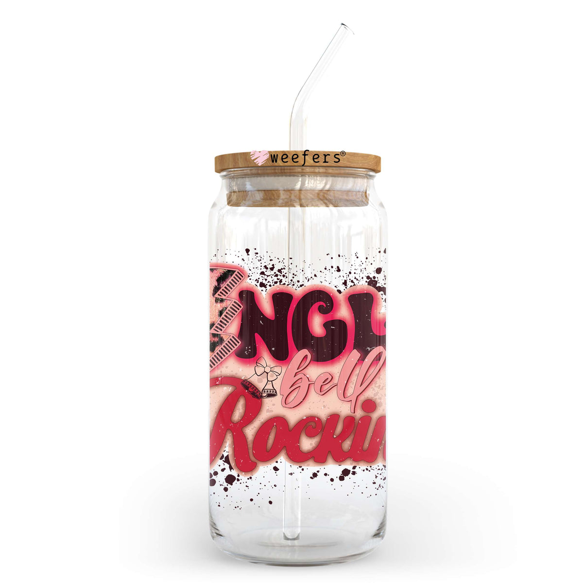 Jingle Bell Rockin' 20oz Libbey Glass Can, 34oz Hip Sip, 40oz Tumbler UV DTF or Sublimation Decal Transfer Weefers