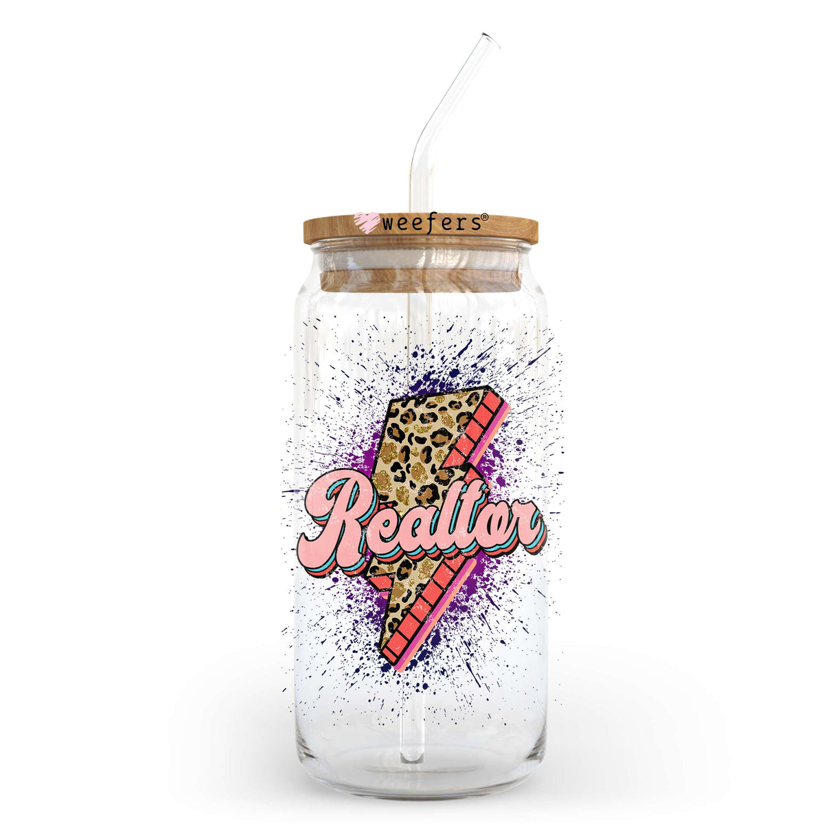 Real Estate Lightening Bolt 20oz Libbey Glass Can, 34oz Hip Sip, 40oz Tumbler UV DTF or Sublimation Decal Transfer Weefers