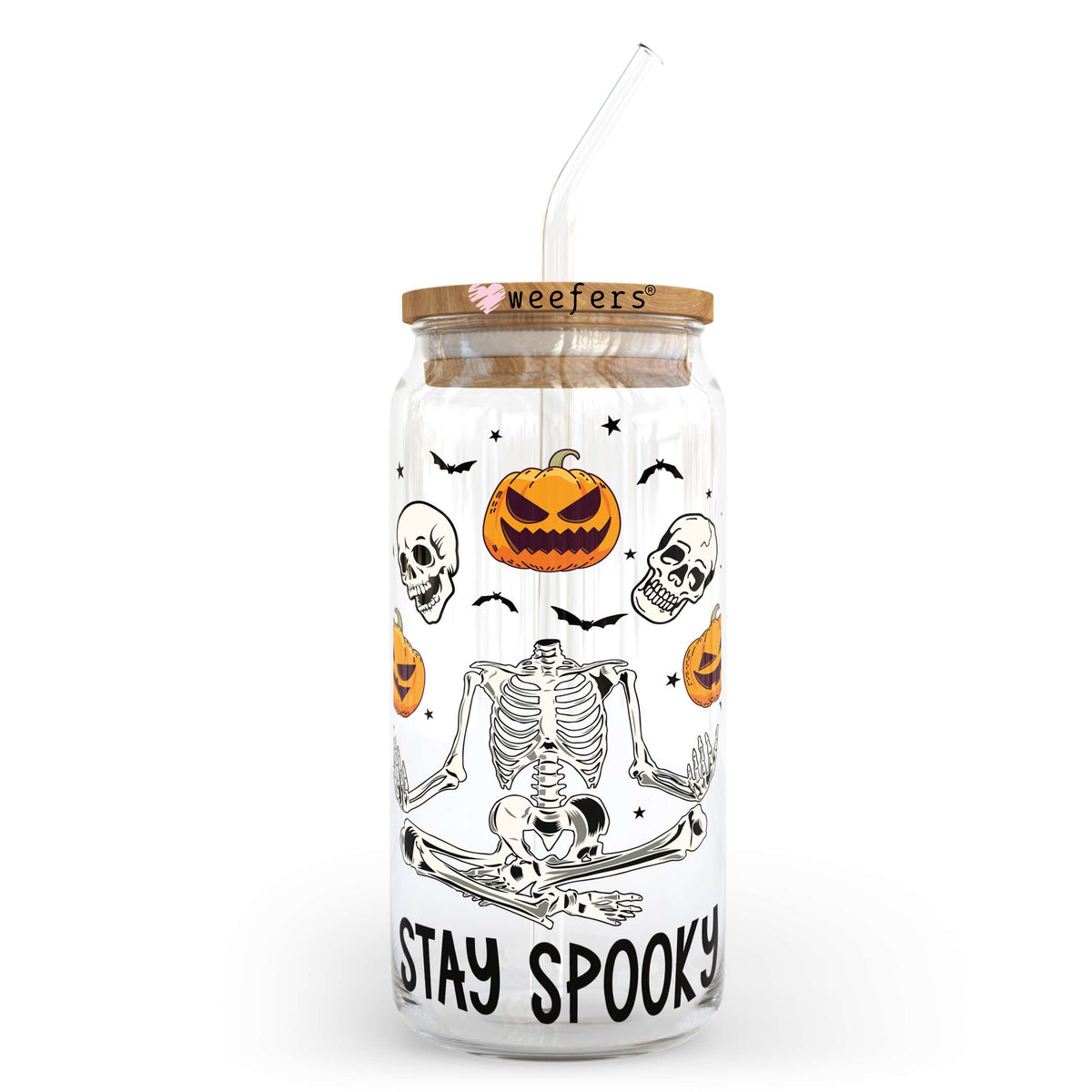 Stay Spooky Halloween 20oz Libbey Glass Can, 34oz Hip Sip, 40oz Tumbler UV DTF or Sublimation Decal Transfer Weefers