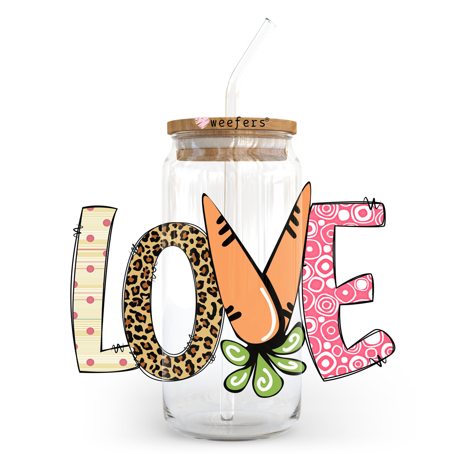 Love Easter 20oz Libbey Glass Can UV DTF or Sublimation Wrap - Decal Weefers
