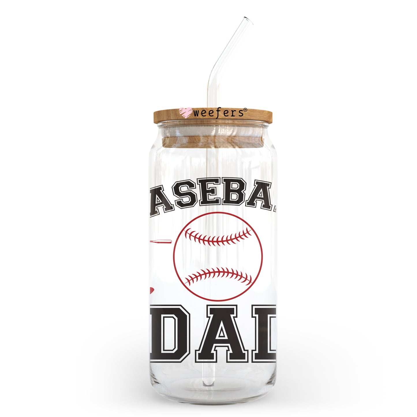 Baseball Dad 20oz Libbey Glass Can, 34oz Hip Sip, 40oz Tumbler UV DTF or Sublimation Decal Transfer Weefers