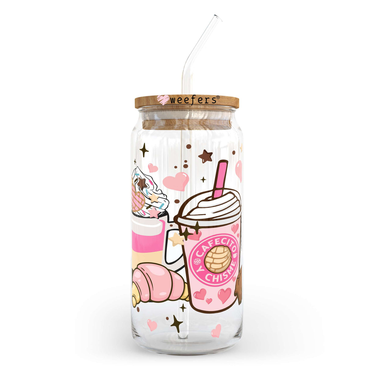 Cafecito y Chisme 20oz Libbey Glass Can, 34oz Hip Sip, 40oz Tumbler UV DTF or Sublimation Decal Transfer Weefers