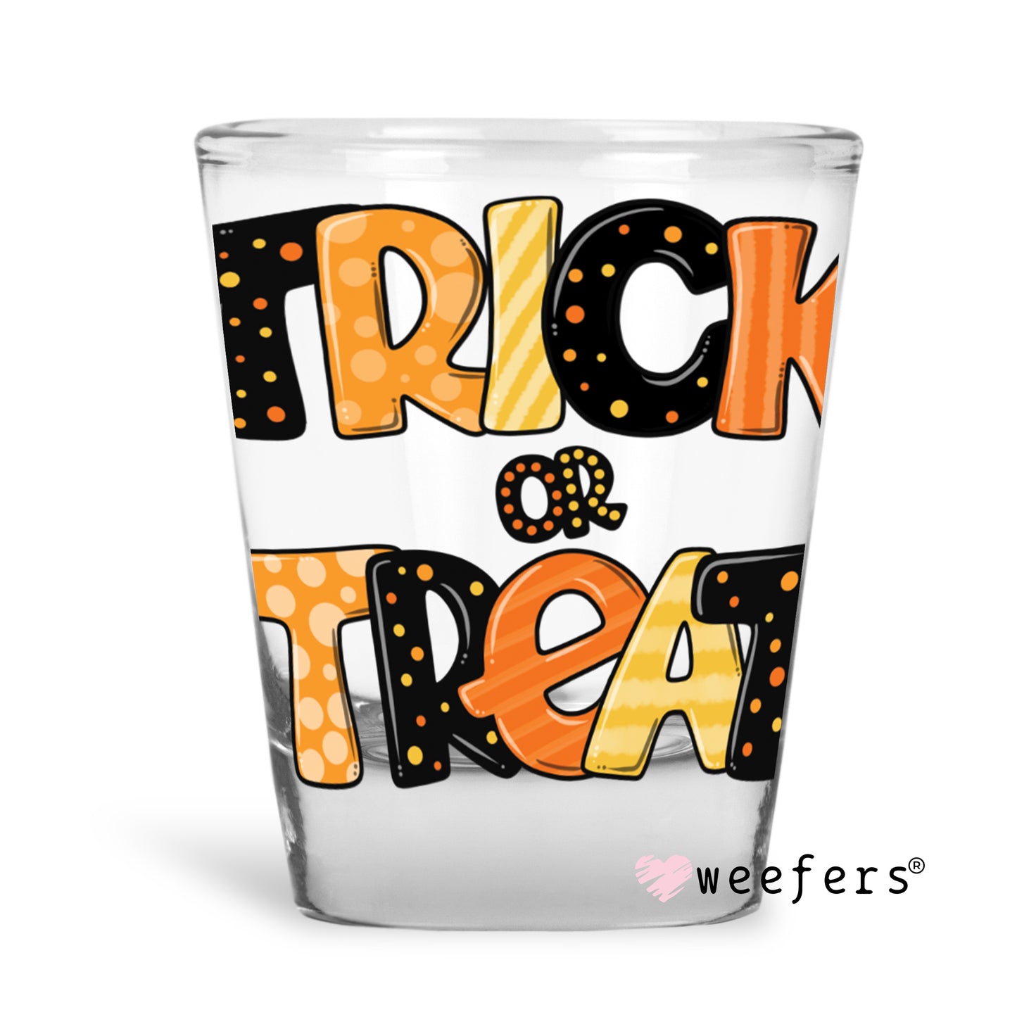 Trick or Treat Halloween Shot Glass Short UV DTF or Sublimation Wrap - Decal Weefers