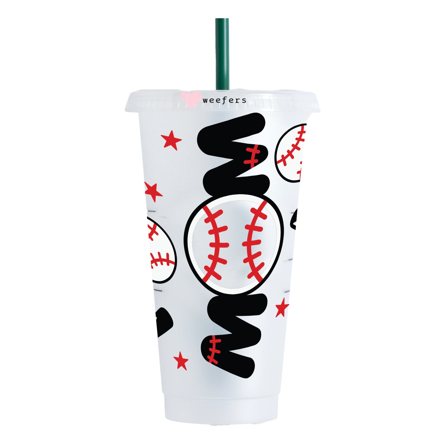 Baseball Mom Bats 24oz UV DTF Cold Cup Wrap - Ready to apply Wrap - NO HOLE Weefers