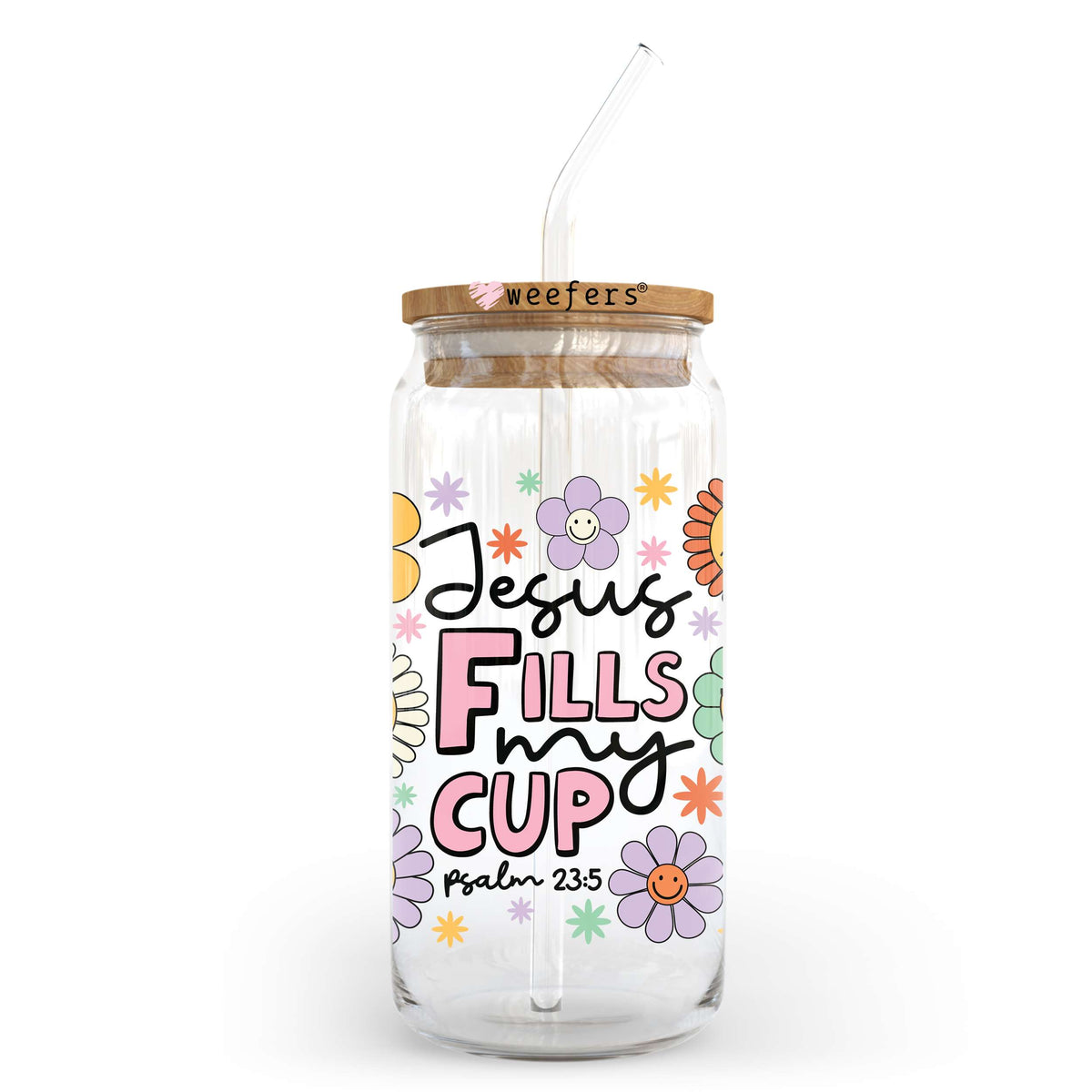 Jesus Fills My Cup 20oz Libbey Glass Can, 34oz Hip Sip, 40oz Tumbler UV DTF or Sublimation Decal Transfer Weefers