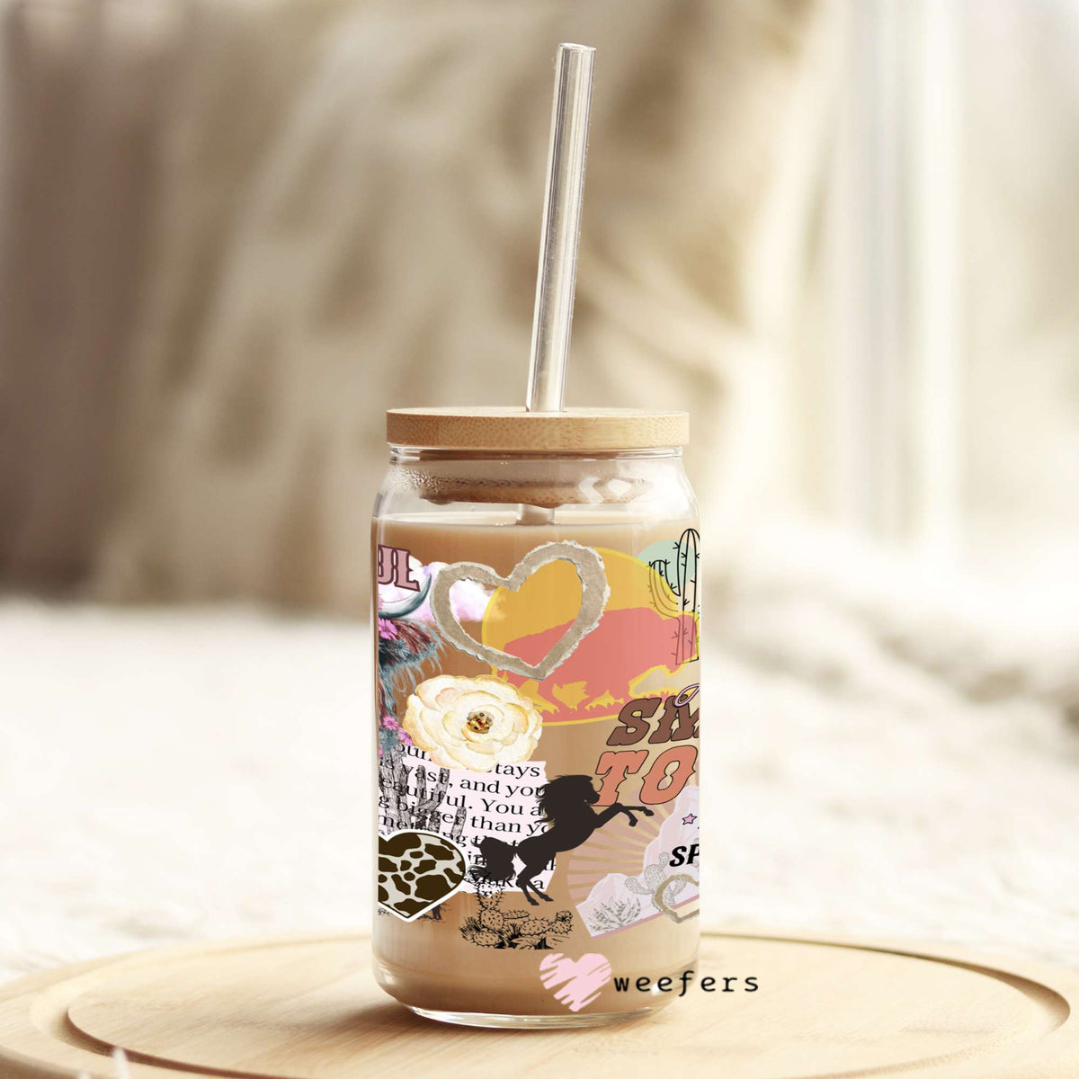 Country Girl Quotes 16oz Libbey Glass Can UV DTF or Sublimation Wrap - Decal Weefers