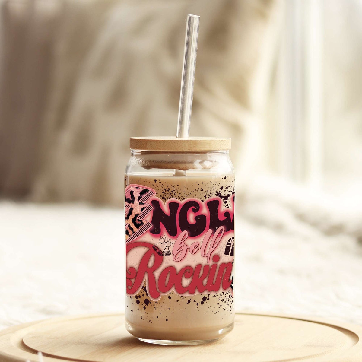 Jingle Bell Rockin' 16oz Libbey Glass Can UV DTF or Sublimation Wrap - Decal Weefers