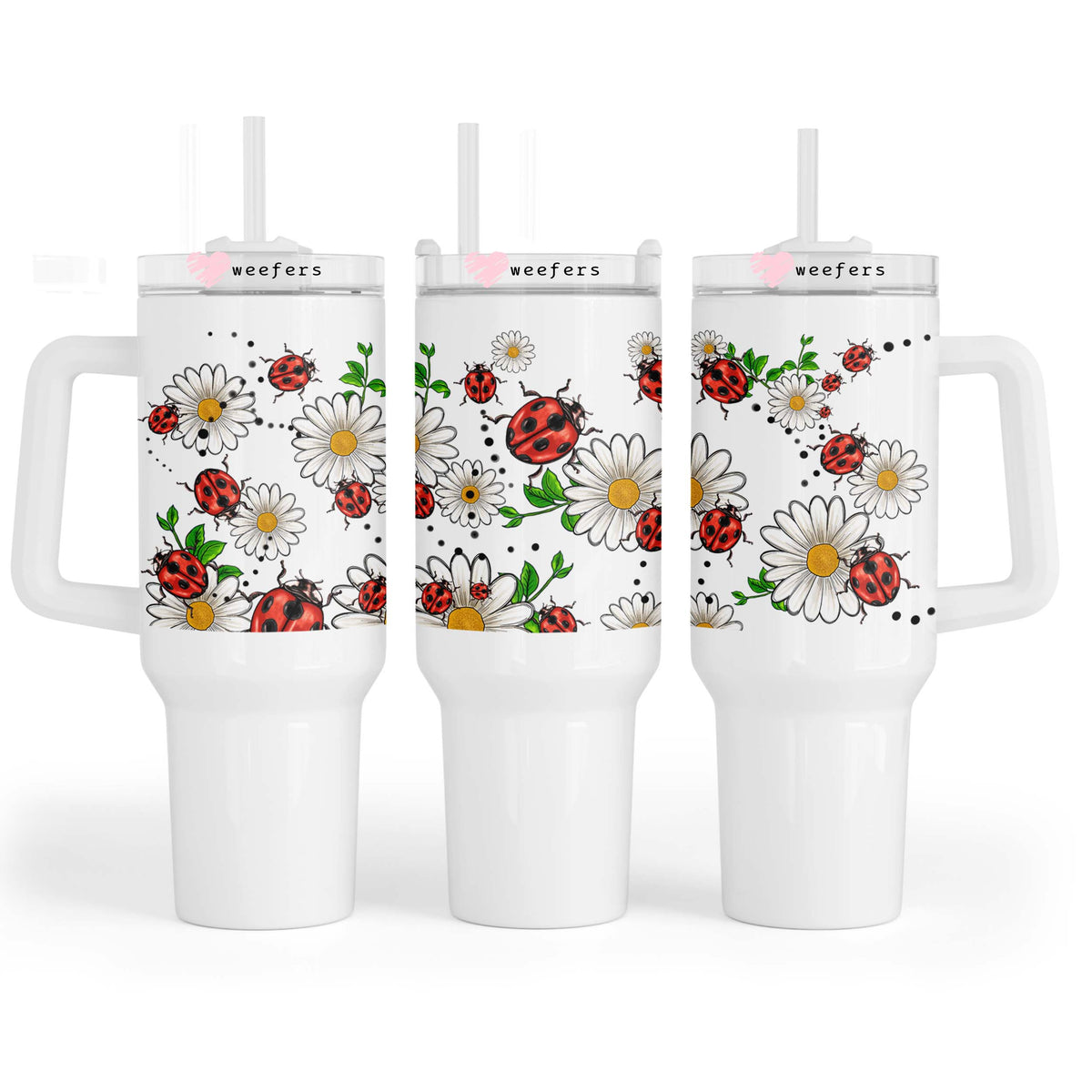 Oh Lady Bugs 40oz Tumbler UV DTF or Sublimation Wrap - Decal Weefers