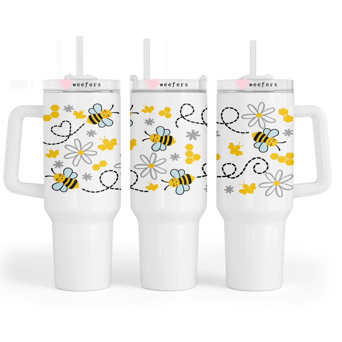 Bees a Buzzing 40oz Tumbler UV DTF or Sublimation Wrap - Decal Weefers