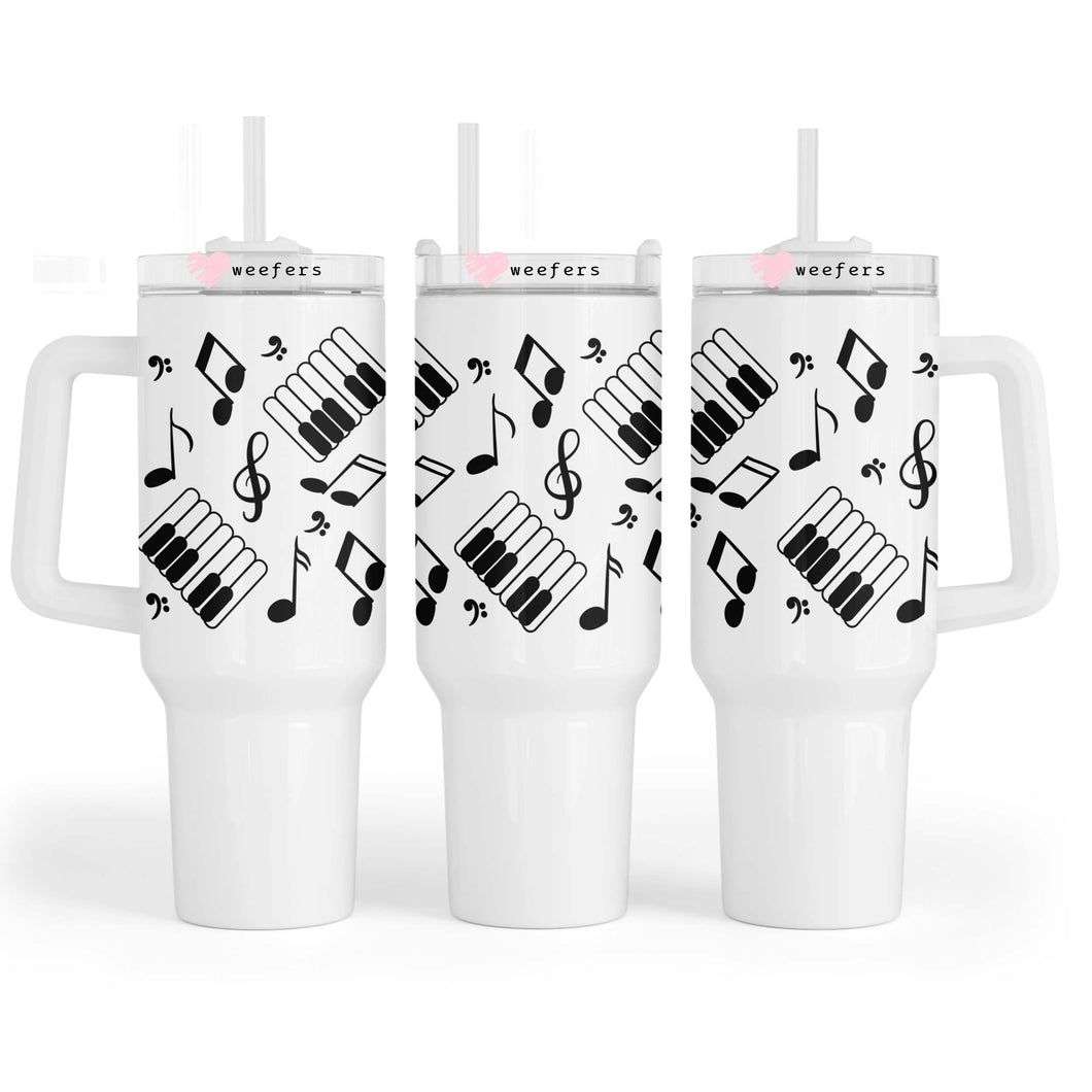 Music Notes 40oz Tumbler UV-DTF or Sublimation Wrap - Decal