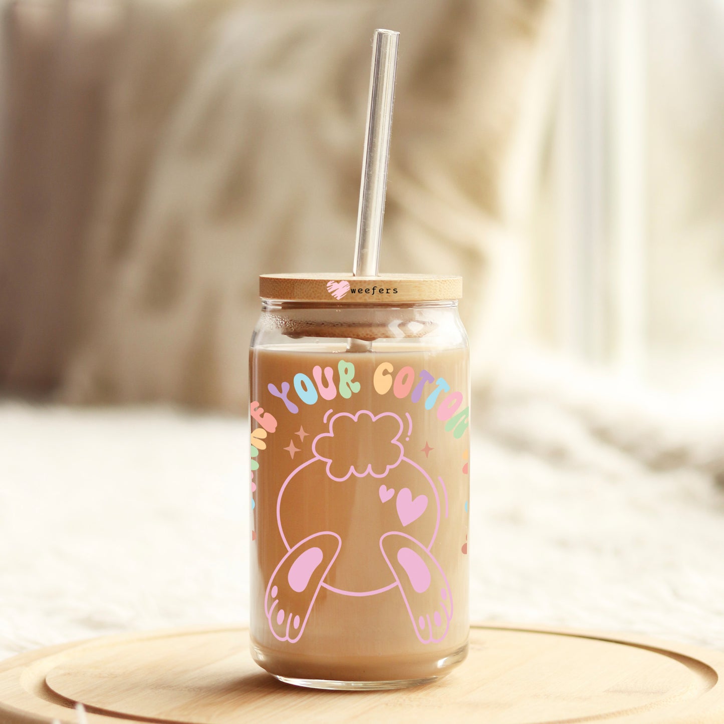 Shake Your Cotton Tail Easter 16oz Libbey Glass Can UV DTF or Sublimation Cup Wrap - Decal Transfer Weefers