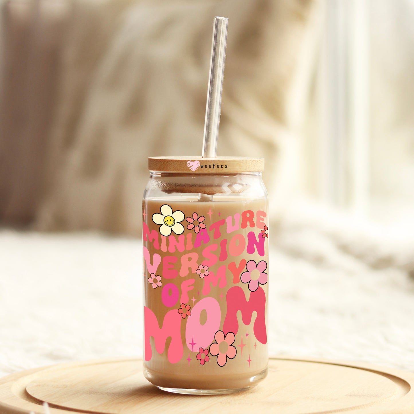 Miniature Version of Mom 16oz Libbey Glass Can UV DTF or Sublimation Cup Wrap - Decal Transfer Weefers