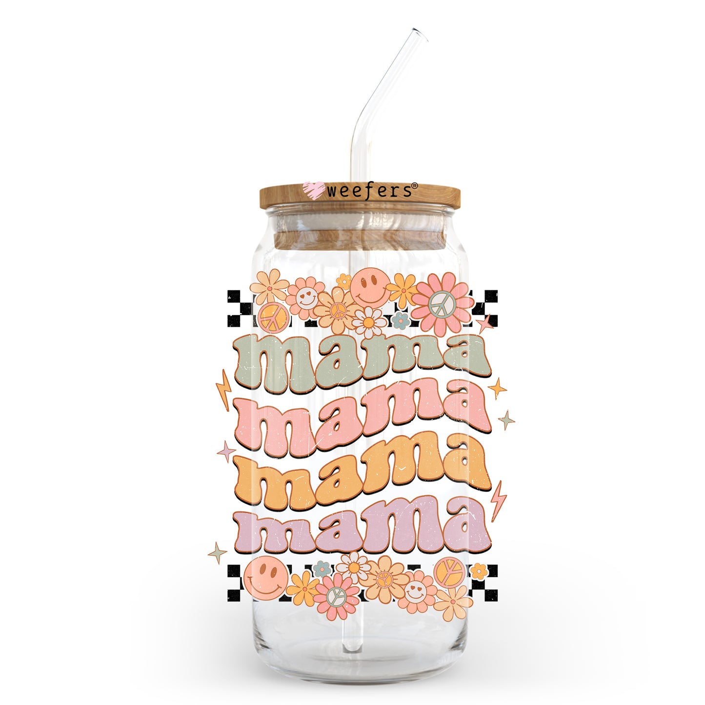 Retro Mama Mama Mama 20oz Libbey Glass Can, 34oz Hip Sip, 40oz Tumbler UV DTF or Sublimation Decal Transfer Weefers