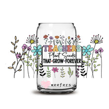 Load image into Gallery viewer, Teachers Plant Seeds That Grow 16oz Libbey Glass Can UV-DTF or Sublimation Wrap - Decal
