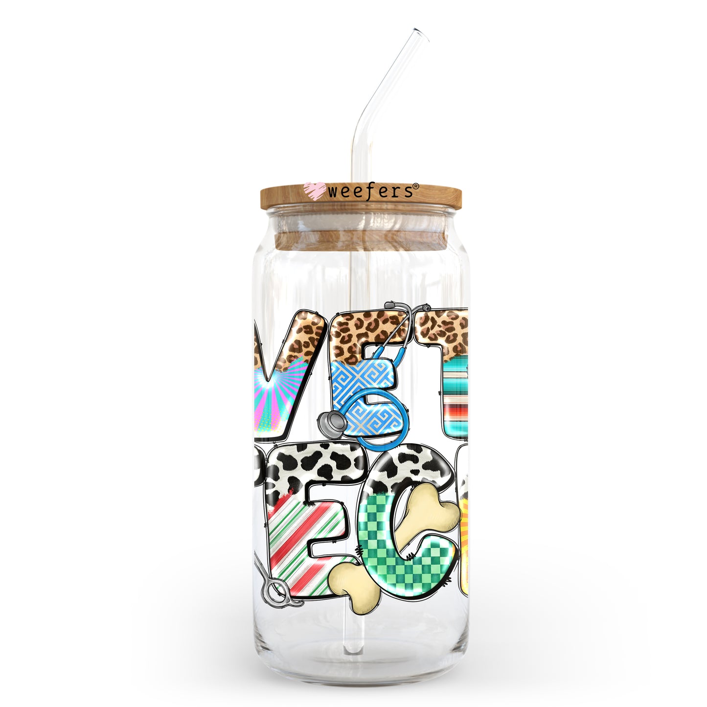 Vet Tech 20oz Libbey Glass Can UV DTF or Sublimation Wrap - Decal Weefers