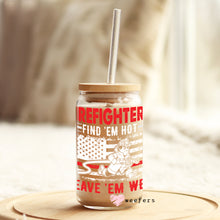 Load image into Gallery viewer, Fire Fighters Leave them Wet 16oz Libbey Glass Can UV-DTF or Sublimation Decal
