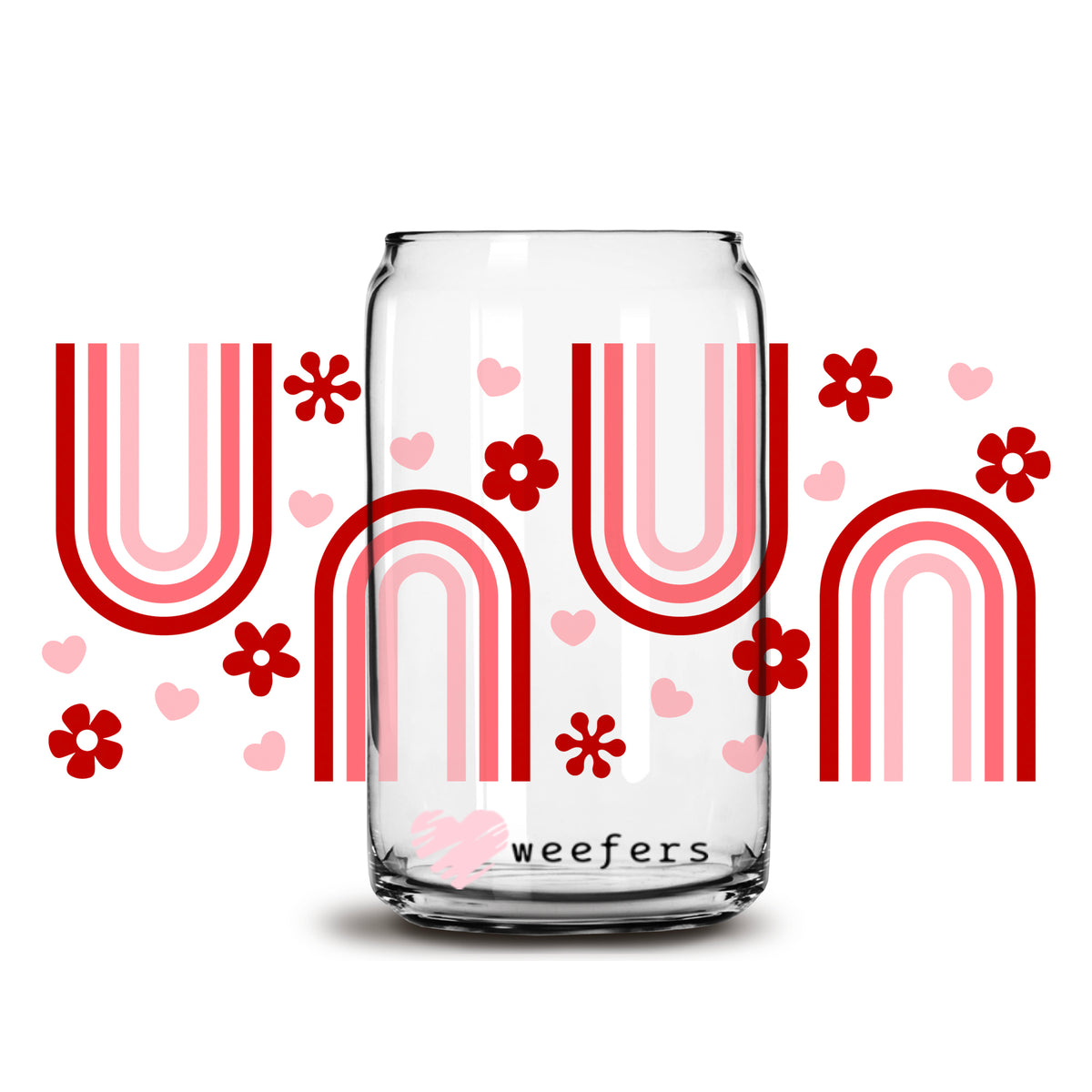 Valentines Day 16oz Clear And Frosted Libbey Glass Can Beer Cans