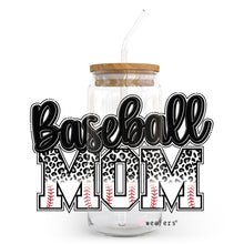 Load image into Gallery viewer, Baseball Mom Black Leopard 20oz Libbey Glass Can, 34oz Hip Sip, 40oz Tumbler UVDTF or Sublimation Decal Transfer
