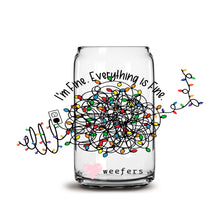 Load image into Gallery viewer, I&#39;m Fine Everything is Fine Christmas 16oz Libbey Glass Can UV-DTF or Sublimation Wrap - Decal
