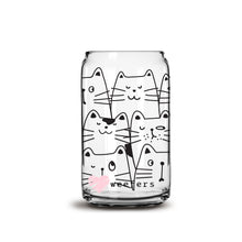 Load image into Gallery viewer, Curious Cats Libbey Glass Can UV-DTF or Sublimation Wrap - Decal
