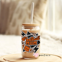Load image into Gallery viewer, Football Mom Lightening Bolt 16oz Libbey Glass Can UV-DTF or Sublimation  Decal Transfer
