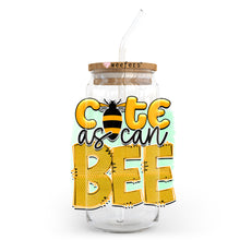 Load image into Gallery viewer, a jar with a straw in it that says cute as can bee
