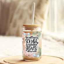 Load image into Gallery viewer, Coffee Scrubs and Rubber Gloves Nurse life 16oz Libbey Glass Can UV-DTF or Sublimation Wrap - Decal
