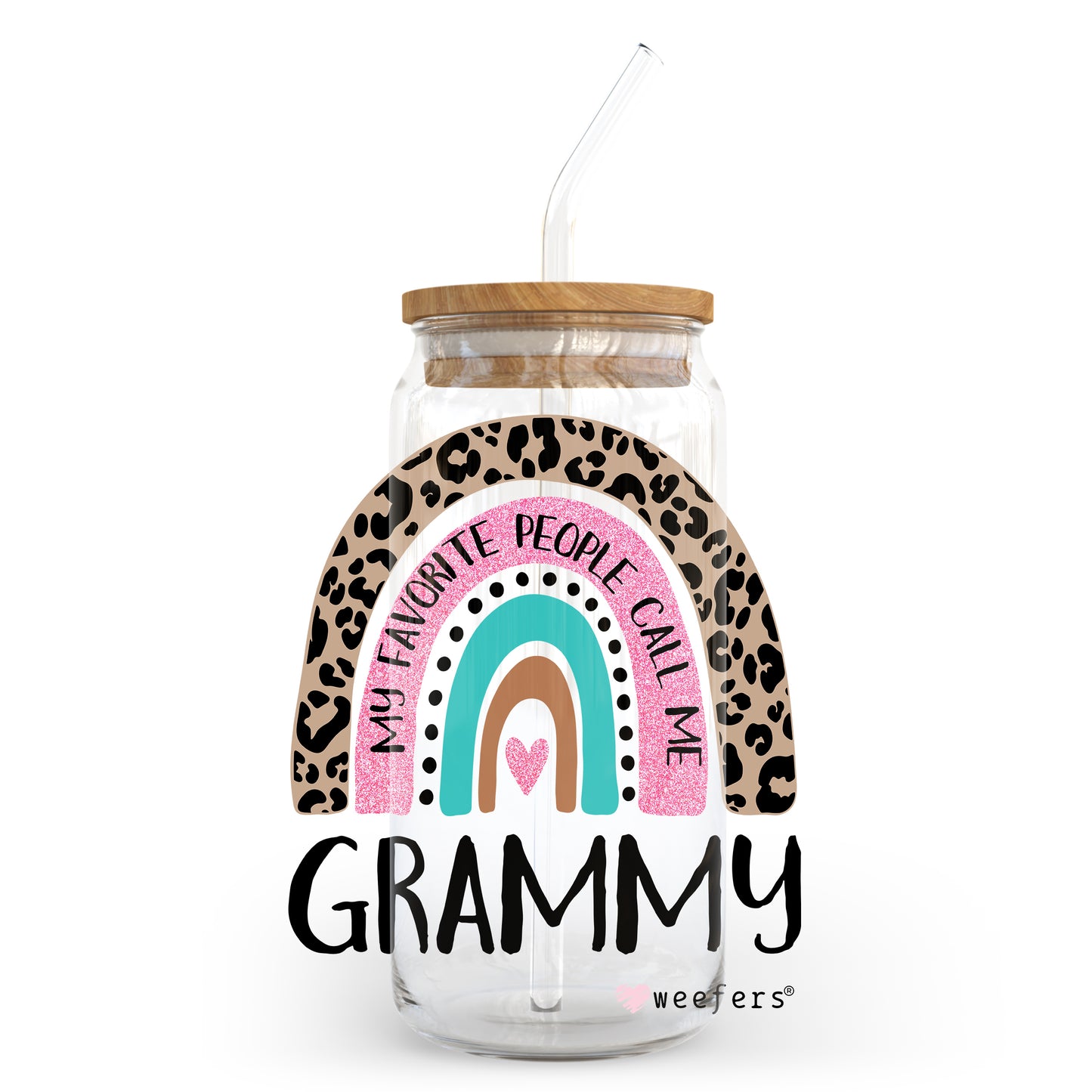 Mother's Day Grammy Boho Rainbow 20oz Libbey Glass Can, 34oz Hip Sip, 40oz Tumbler UV DTF or Sublimation Decal Transfer Weefers