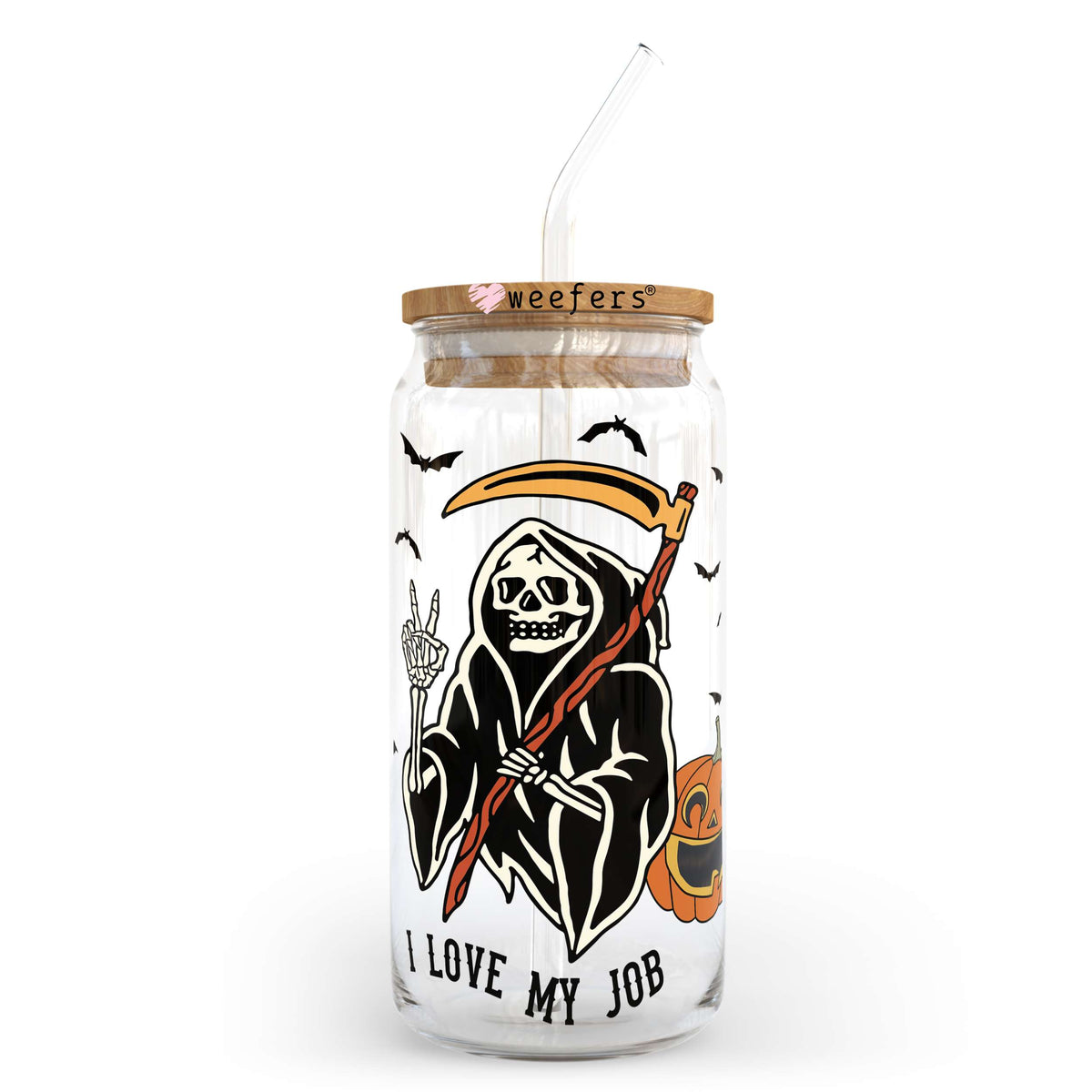 I Love My Job 20oz Libbey Glass Can, 34oz Hip Sip, 40oz Tumbler UV DTF or Sublimation Decal Transfer Weefers