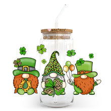 Load image into Gallery viewer, three st patrick&#39;s day gnomes in a mason jar
