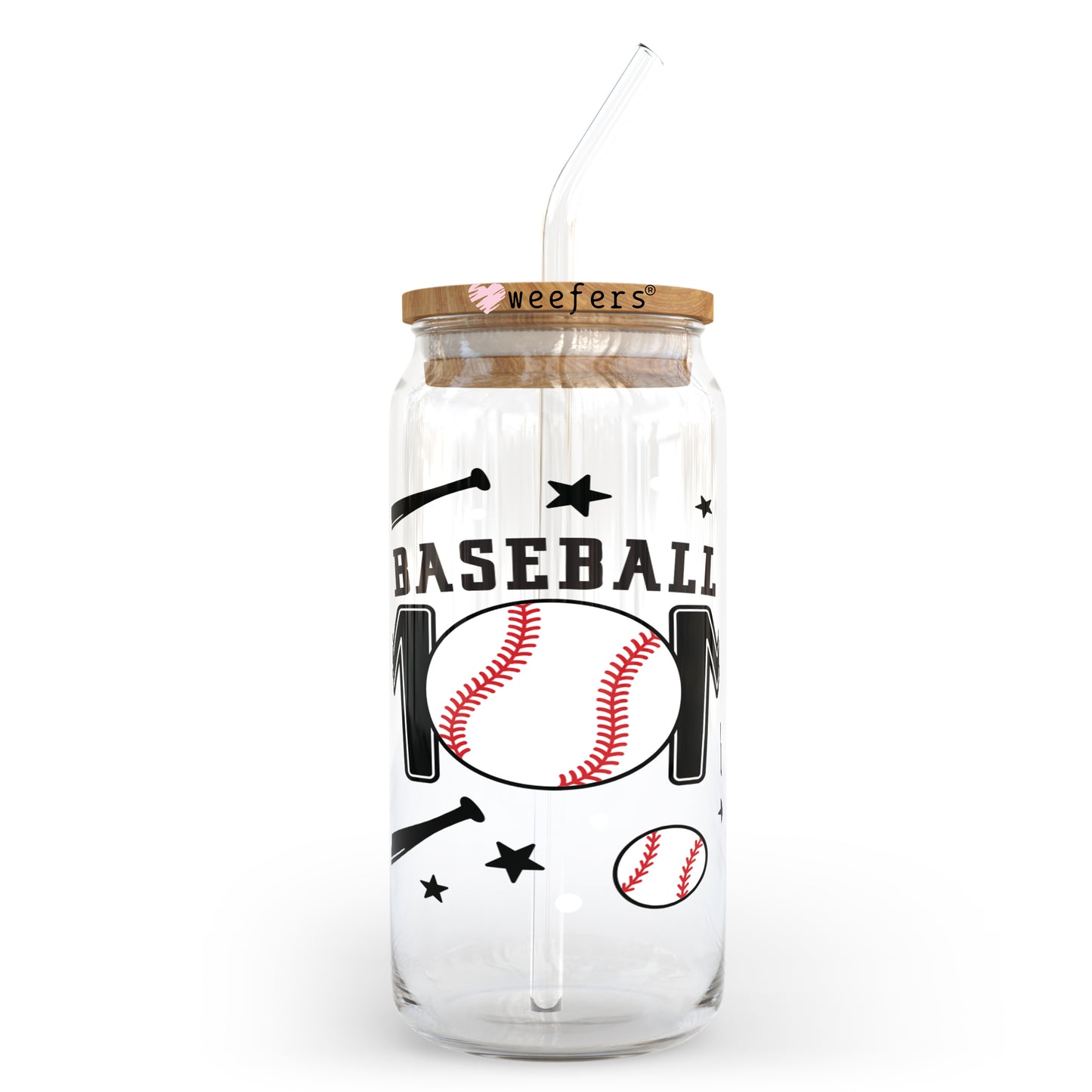 Baseball Mom 20oz Libbey Glass Can, 34oz Hip Sip, 40oz Tumbler UV DTF or Sublimation Decal Transfer Weefers