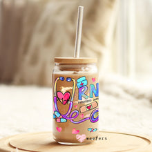 Load image into Gallery viewer, RN Nurse 16oz Libbey Glass Can UV-DTF or Sublimation Wrap - Decal
