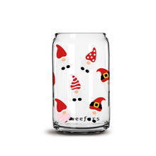 Load image into Gallery viewer, Christmas Santa Gnomes 16oz Libbey Glass Can UV-DTF or Sublimation Wrap - Decal
