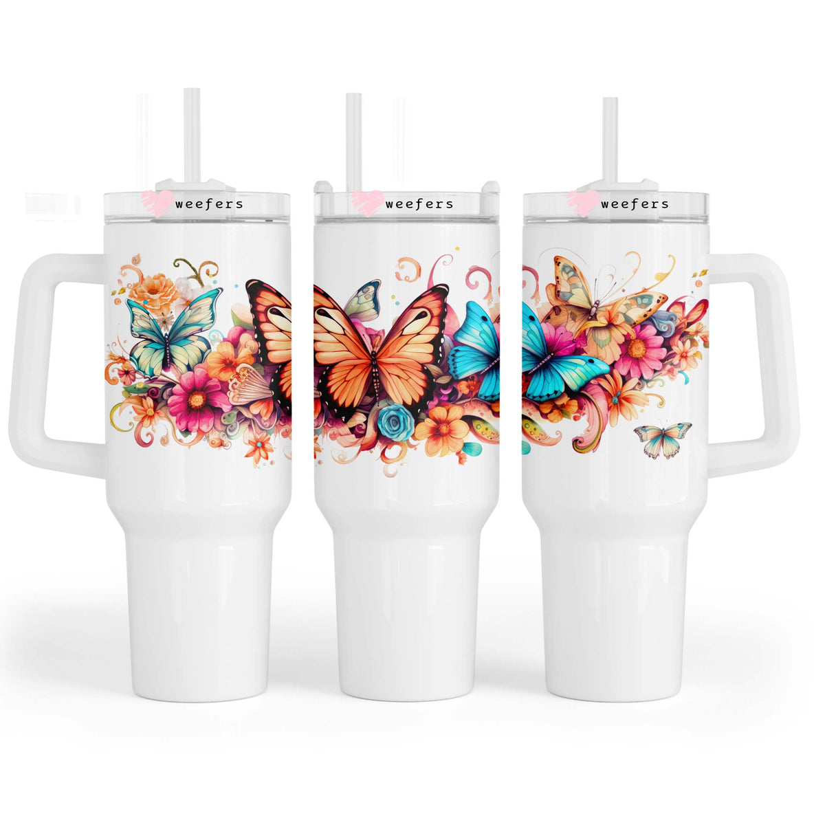 Oh Butterfly 40oz Tumbler UV DTF or Sublimation Wrap - Decal Weefers
