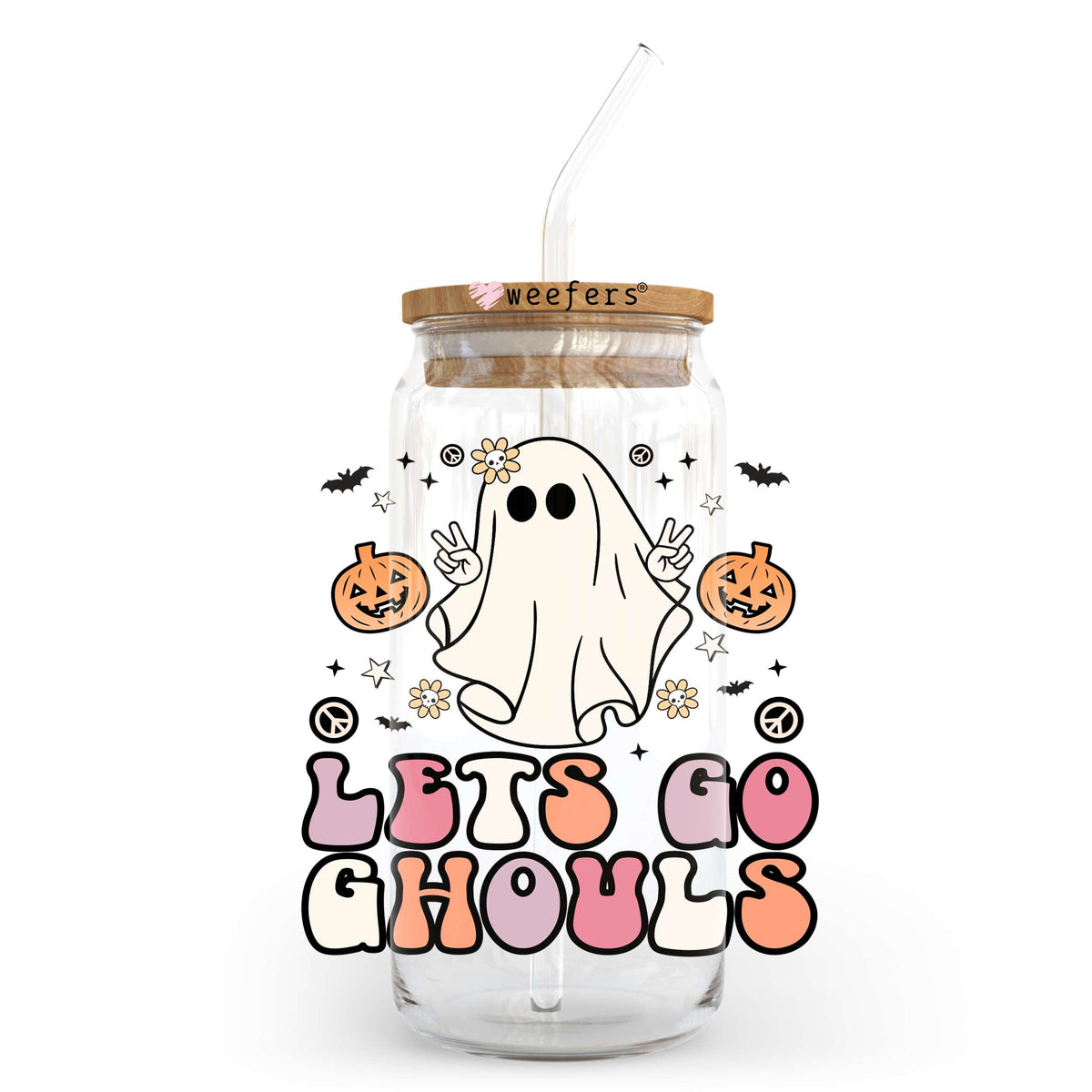 Let's Go Ghouls Halloween 20oz Libbey Glass Can, 34oz Hip Sip, 40oz Tumbler UV DTF or Sublimation Decal Transfer Weefers