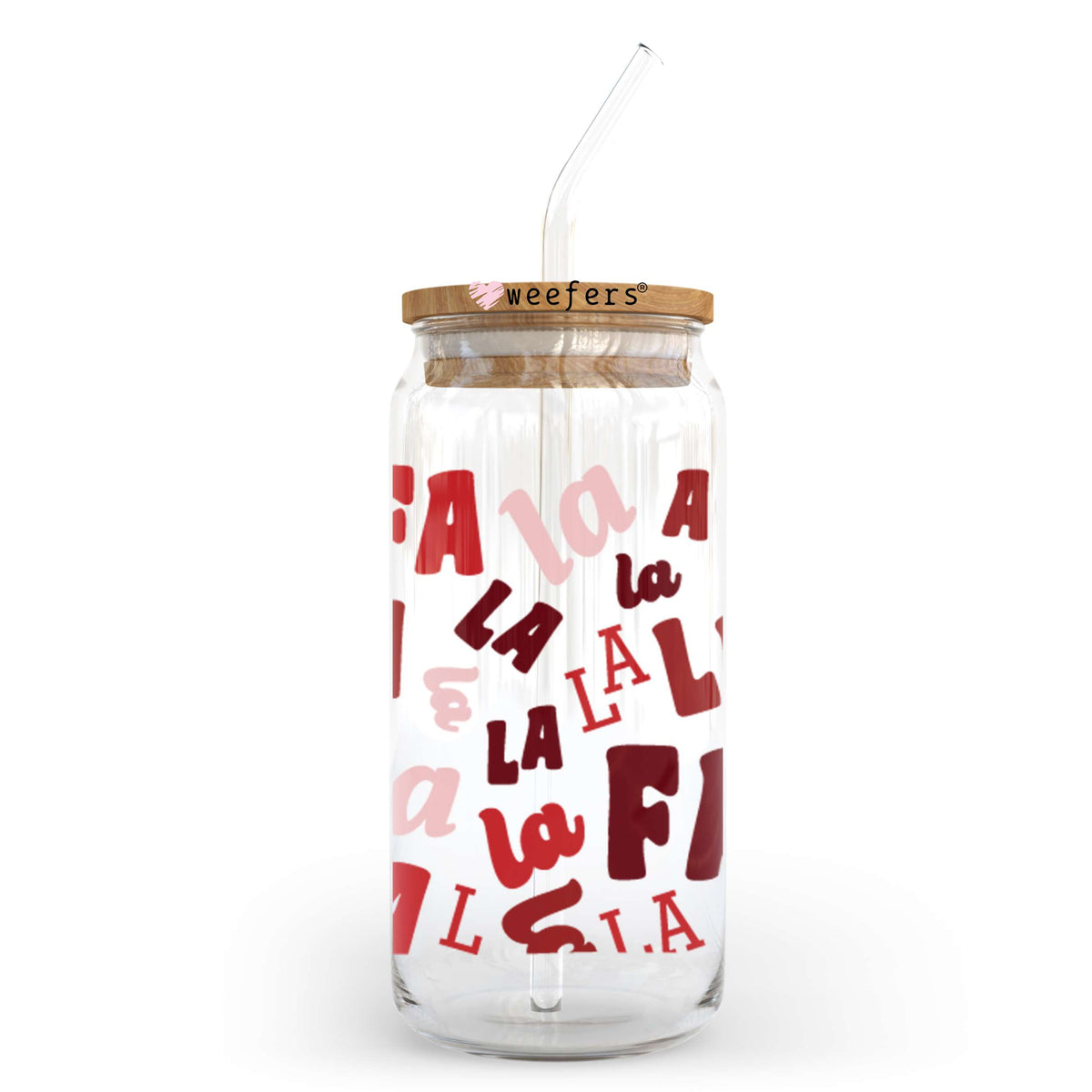 Fa La La La Christmas 20oz Libbey Glass Can, 34oz Hip Sip, 40oz Tumbler UV DTF or Sublimation Decal Transfer Weefers