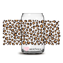 Load image into Gallery viewer, Brown Cheetah Print 16oz Libbey Glass Can UV-DTF or Sublimation Wrap - Decal
