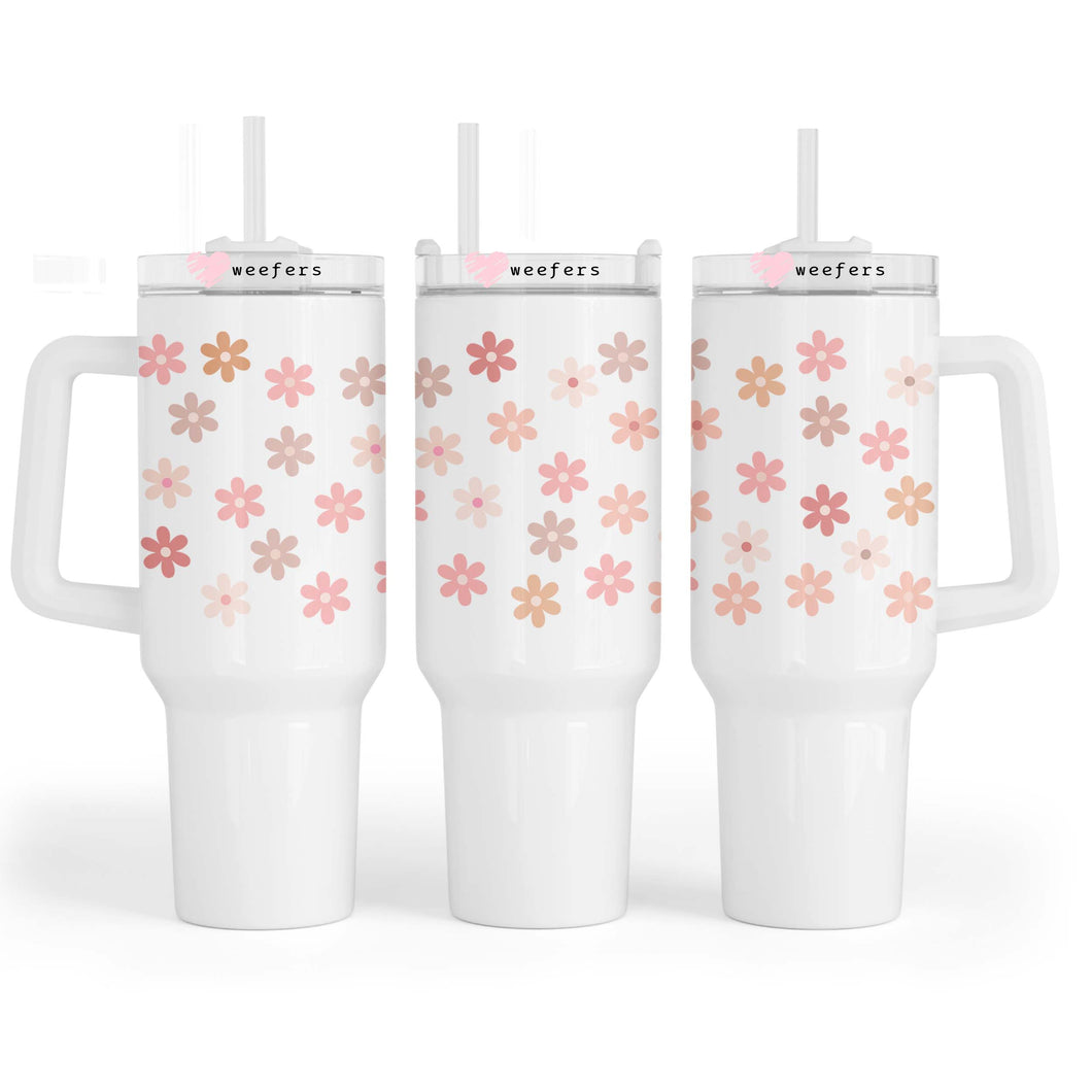 Retro Small Flowers 40oz Tumbler UV-DTF or Sublimation Wrap - Decal