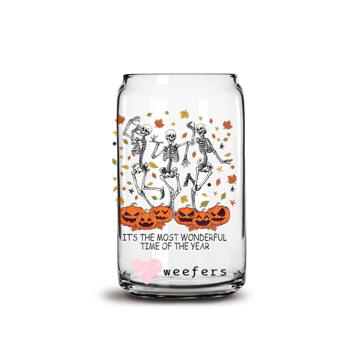 It's the Most Wonderful time of the year Halloween 16oz Libbey Glass Can UV DTF or Sublimation Wrap - Decal Weefers