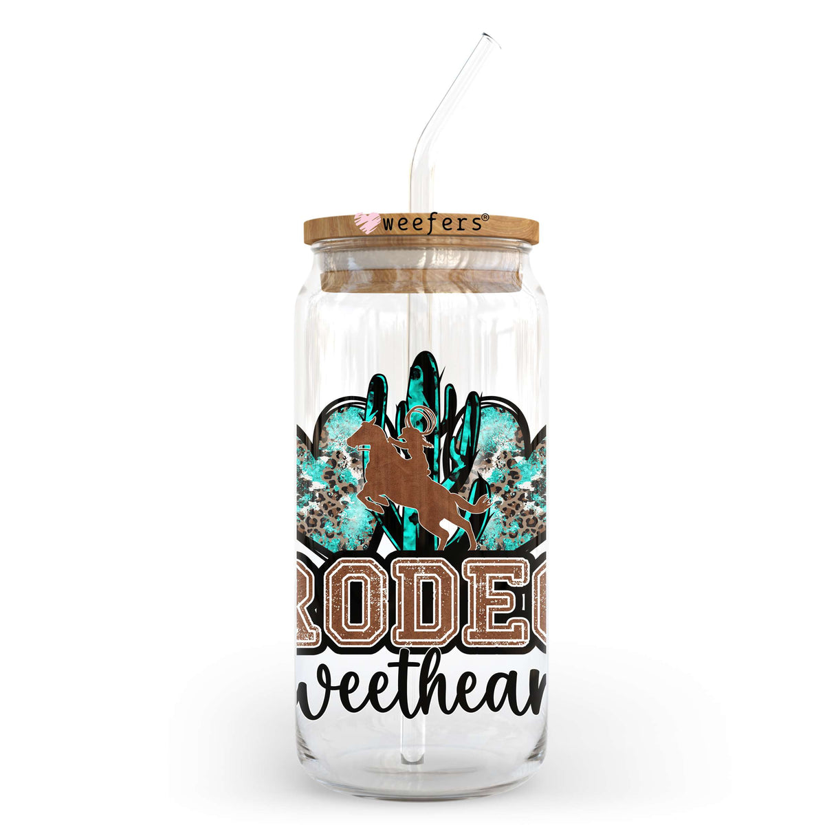 Rodeo Sweetheart 20oz Libbey Glass Can, 34oz Hip Sip, 40oz Tumbler UV DTF or Sublimation Decal Transfer Weefers