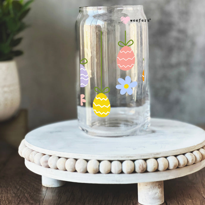 a glass jar with a sticker on it sitting on a table