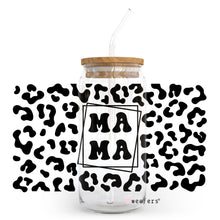 Load image into Gallery viewer, Mama Black Cheetah 20oz Libbey Glass Can, 34oz Hip Sip, 40oz Tumbler UVDTF or Sublimation Decal Transfer

