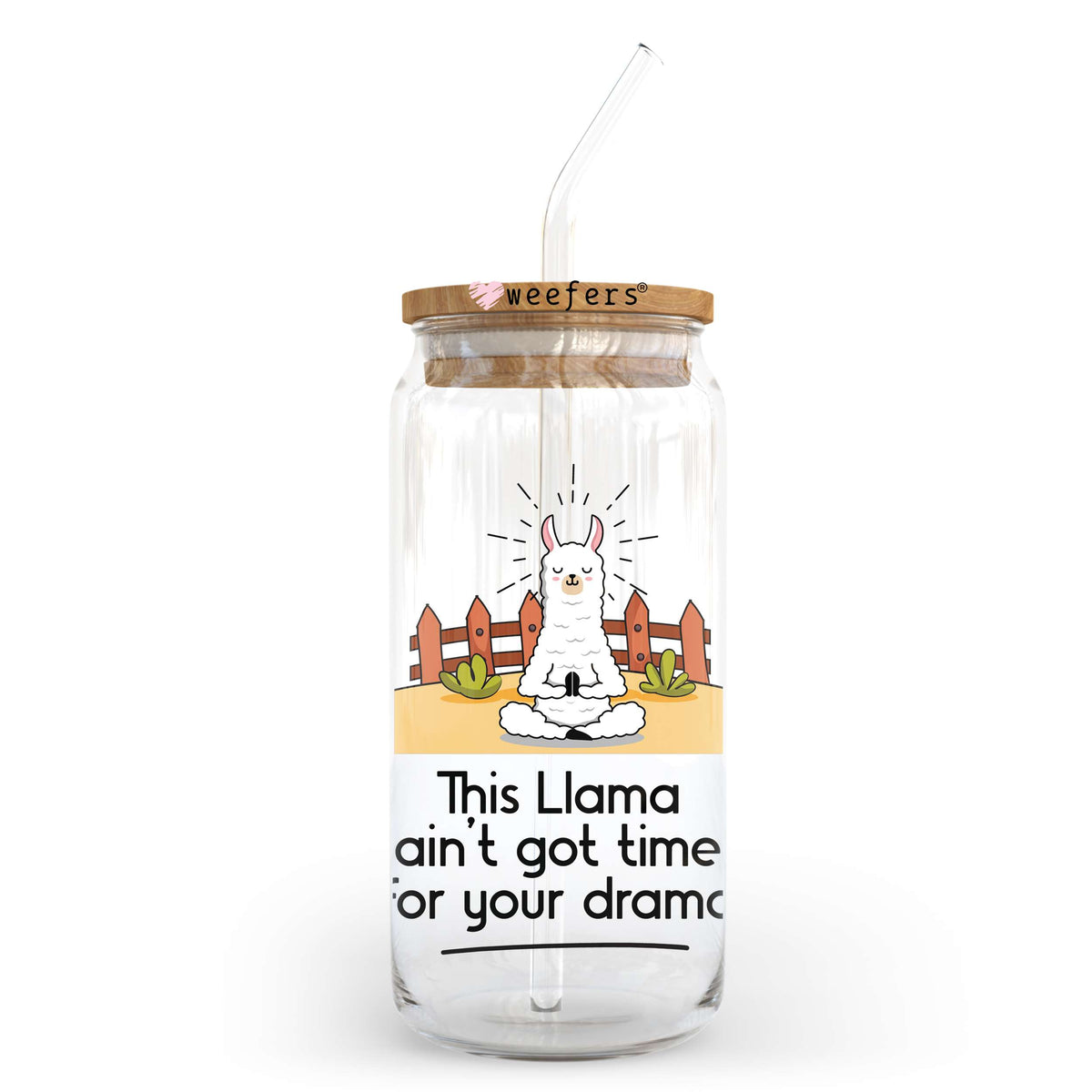 Llama Drama 20oz Libbey Glass Can, 34oz Hip Sip, 40oz Tumbler UV DTF or Sublimation Decal Transfer Weefers