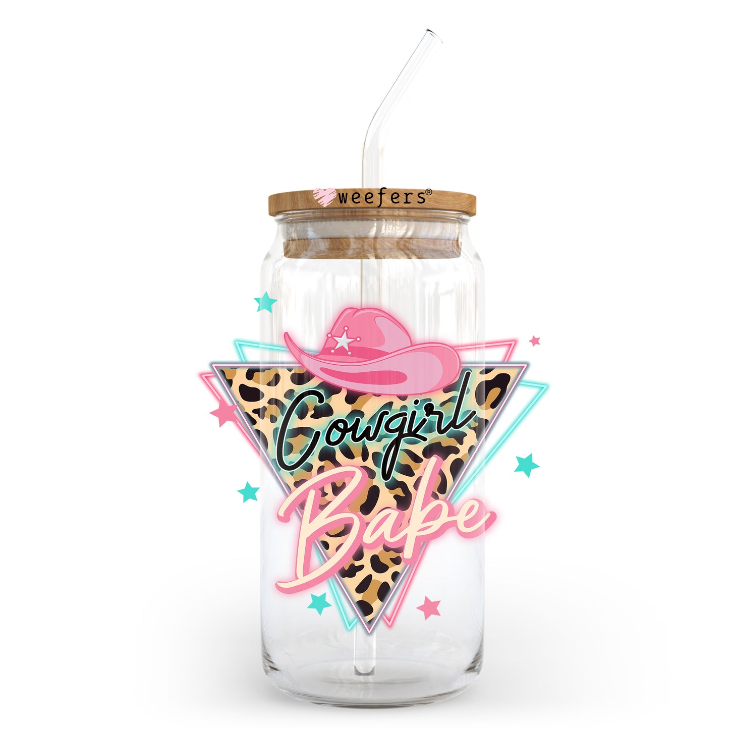 Cowboy Babe 20oz Libbey Glass Can UV DTF or Sublimation Wrap - Decal Transfer Weefers