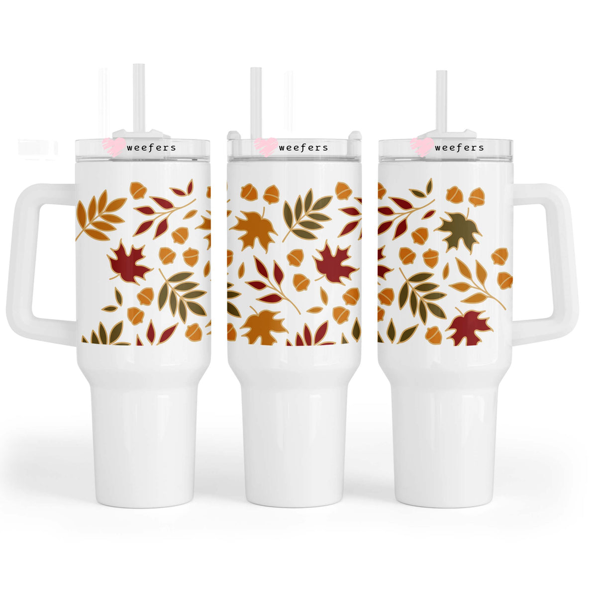 Fall Leaves 40oz Tumbler UV DTF or Sublimation Wrap - Decal Weefers