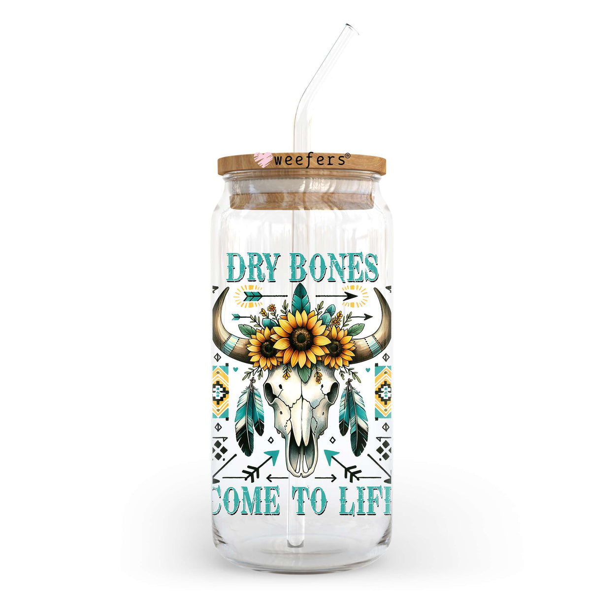 Dry Bones Come to Life 20oz Libbey Glass Can UV DTF or Sublimation Wrap - Decal Transfer Weefers