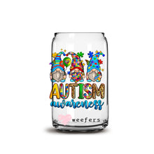 Load image into Gallery viewer, Autism Awareness Gnomes16oz Libbey Glass Can UV-DTF or Sublimation Wrap - Decal
